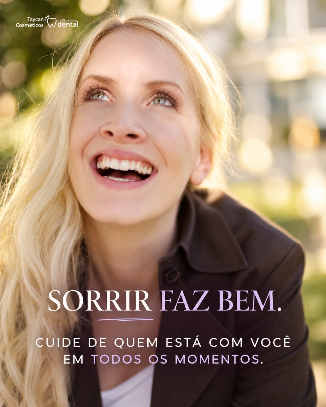 Post do Instagram: Sorrir faz bem. Cuidar de si também. 💜 Entre a rotina, os compromissos e os momentos que ficam na memória, reservar um