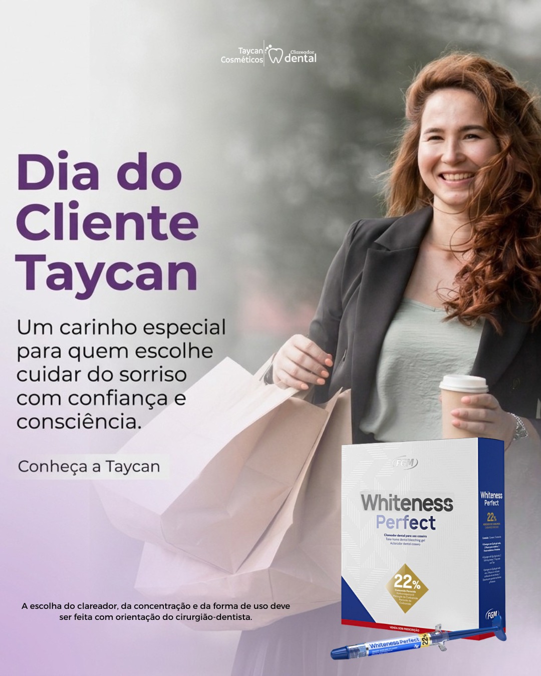 Post do Instagram: Hoje é dia de agradecer a quem escolhe a Taycan para fazer parte da sua rotina de cuidado. Cada cliente representa uma h