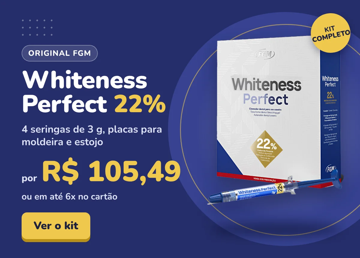 Kit Clareador Dental Whiteness Perfect 22% FGM com 4 seringas, por R$ 105,49